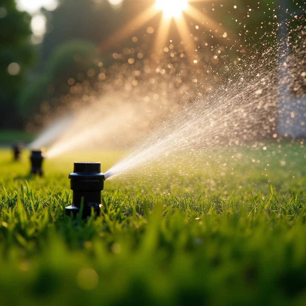 Sistema di irrigazione automatico installato in un giardino condominiale